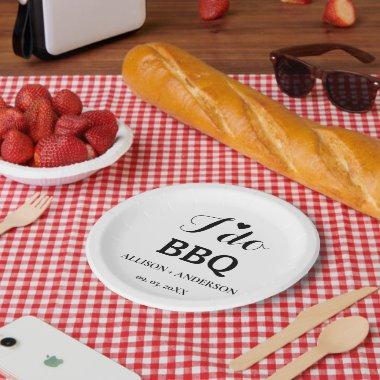 Modern calligraphy i do bbq  paper plates