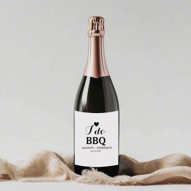 Modern calligraphy i do bbq  sparkling wine label