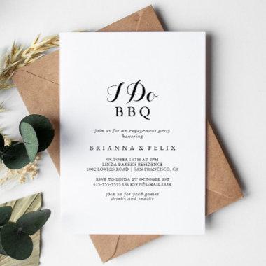 Modern Calligraphy I Do BBQ Engagement Party Invitations