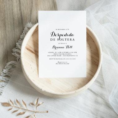 Modern Calligraphy Spanish Bridal Shower Invitations