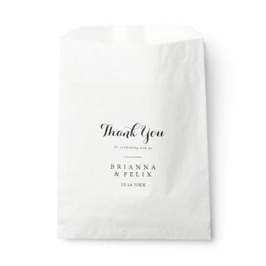 Modern Calligraphy Thank You Wedding Favor Bag