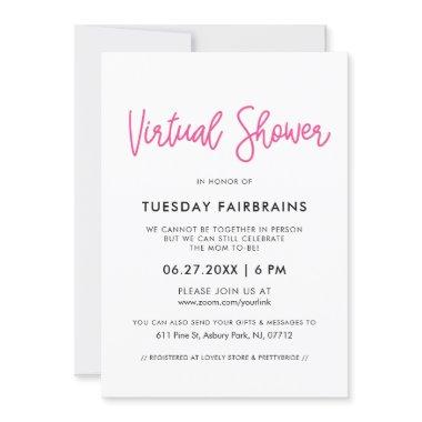 Modern calligraphy Virtual baby shower Invitations