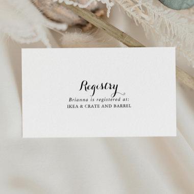 Modern Calligraphy Wedding Gift Registry Enclosure Invitations