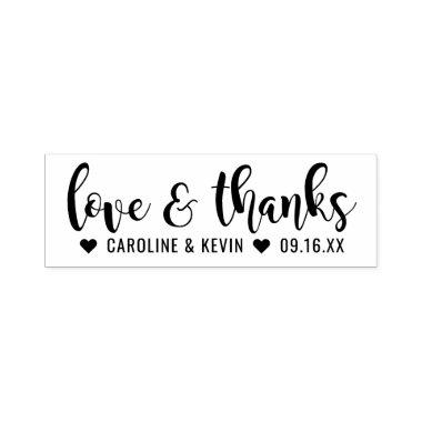 Modern Calligraphy Wedding Love and Thanks Self-inking Stamp