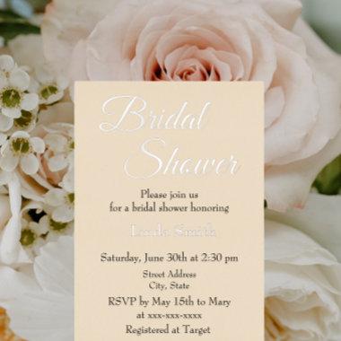 Modern Champagne Bridal Shower Foil Invitations