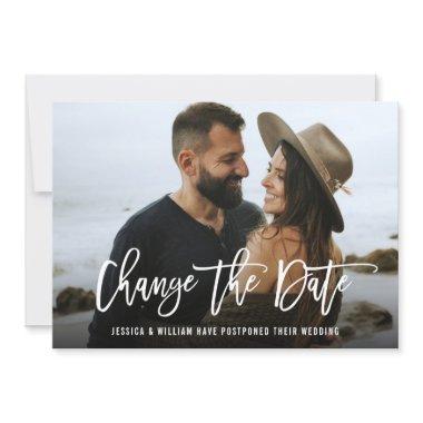 Modern Change the Date Postponed PHOTO Wedding