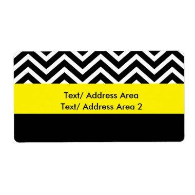 Modern Chevron Black Yellow Shipping Package Label