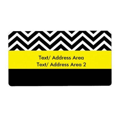 Modern Chevron Black Yellow Shipping Package Label