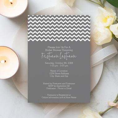 Modern Chevron Bridal Shower or Engagement Party Invitations