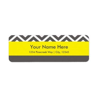 Modern Chevron Gray & Yellow Classy Address Labels