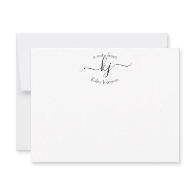 Modern Chic 2 Monogram Initials Personalized Thank You