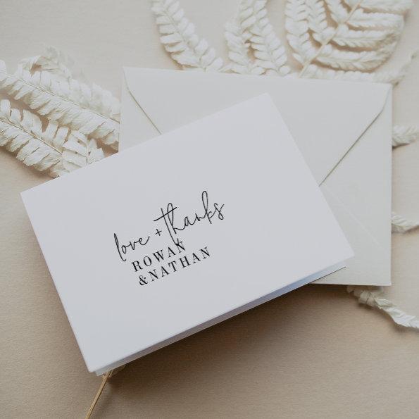 Modern Chic Black and White Folded Wedding Thank You