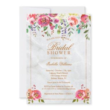 Modern Chic Floral Copper Marble