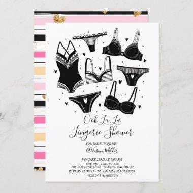 Modern Chic Lingerie Bridal Shower Invitations