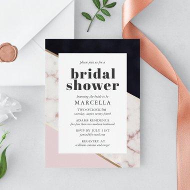 Modern Chic Marble Bridal Shower Invitations