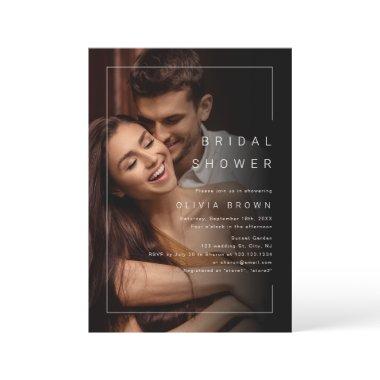 Modern chic minimalist photo bridal shower invitat Invitations