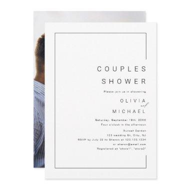 Modern chic minimalist photo couples shower invita