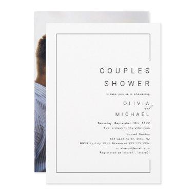 Modern chic minimalist photo couples shower invita Invitations