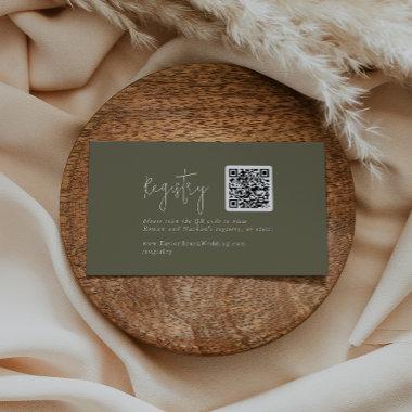 Modern Chic Olive Green Gift Registry Enclosure