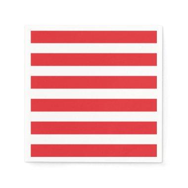Modern Chic Red Stripe Party Napkins