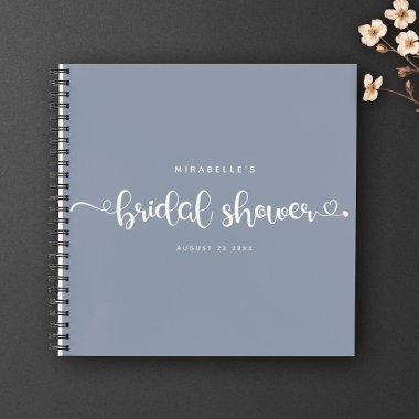 Modern Chic Script  Blue Simple Guest Notebook