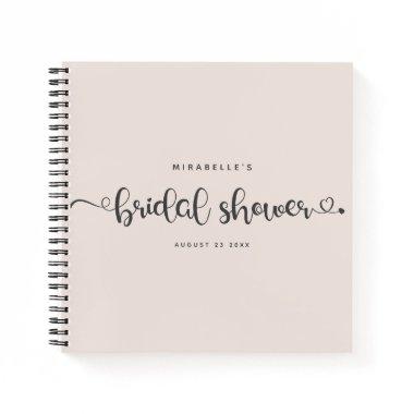 Modern Chic Script  Blush Pink Guest Notebook