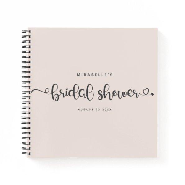 Modern Chic Script  Blush Pink Guest Notebook