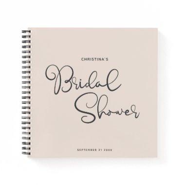 Modern Chic Script Cute Bridal Shower Guest Notebook