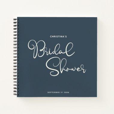Modern Chic Script Cute Bridal Shower Guest Notebook