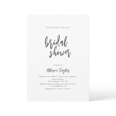 Modern Chic Script Minimalist Bridal Shower Invita Invitations