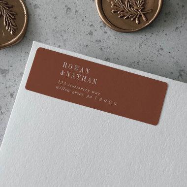 Modern Chic Terracotta Rust Return Address Labels