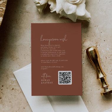 Modern Chic Terracotta Rust Wedding Honeymoon Wish Enclosure