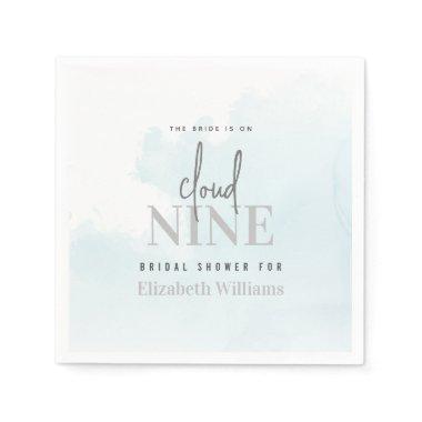 Modern Chic The Bride is On Cloud 9 Bridal Shower Napkins