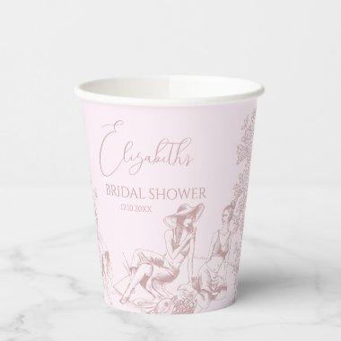 Modern Chic Toile de Jouy Picnic  Paper Cups