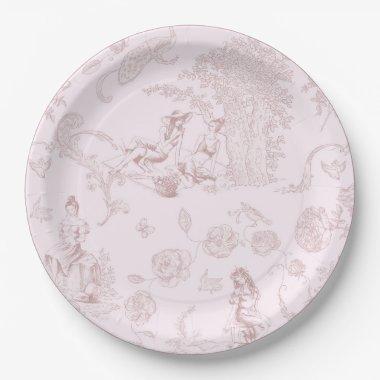 Modern Chic Toile de Jouy Picnic  Paper Plates