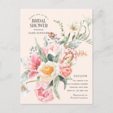 Modern chic watercolor floral garden stylish invi invitation postInvitations
