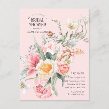 Modern chic watercolor floral garden stylish invi invitation postInvitations