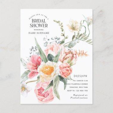 Modern chic watercolor floral garden stylish invitation postInvitations