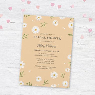 Modern Chic White Daisies Garden Bridal Shower Invitations