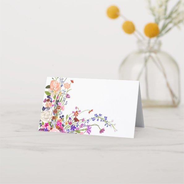 Modern chic wild flowers script  place