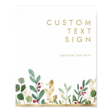 Modern Christmas Greenery |  and Gifts Custom Poster