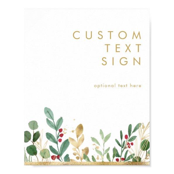 Modern Christmas Greenery |  and Gifts Custom Poster