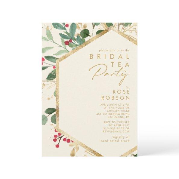 Modern Christmas Greenery | Cream Bridal Tea Party