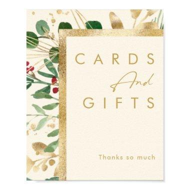 Modern Christmas Greenery | Cream  and Gifts Poster
