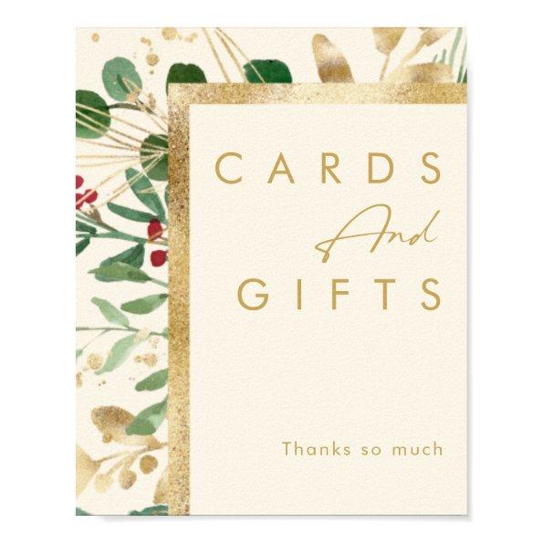 Modern Christmas Greenery | Cream  and Gifts Poster