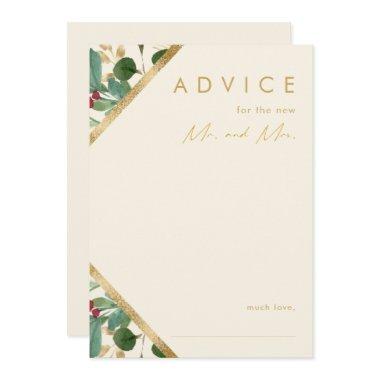 Modern Christmas Greenery | Cream Wedding Advice Card