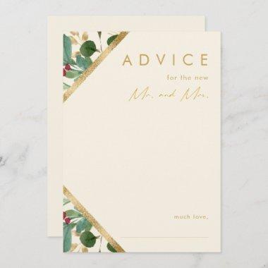 Modern Christmas Greenery | Cream Wedding Advice Card