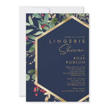 Modern Christmas Greenery | Navy Lingerie Shower I