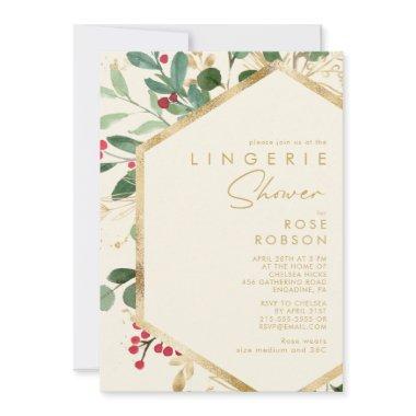 Modern Christmas Greenery | Navy Lingerie Shower