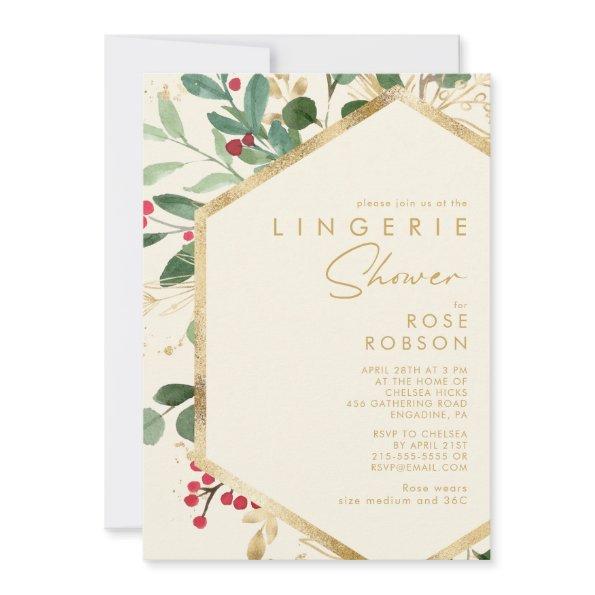 Modern Christmas Greenery | Navy Lingerie Shower